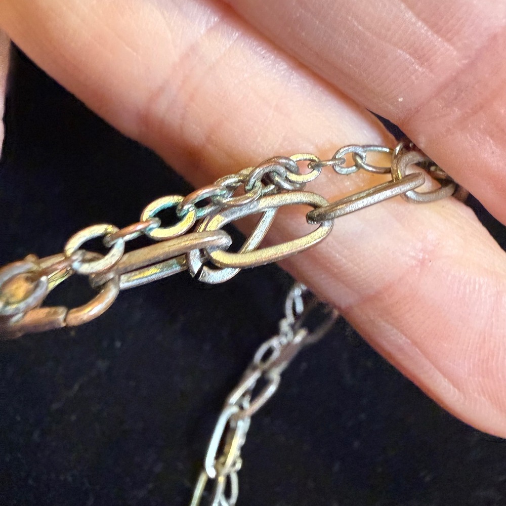 Layered Silver Tone Chain Necklace Medallion Pendant Boho Y2K - Picture 5 of 8